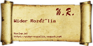 Wider Rozália névjegykártya
